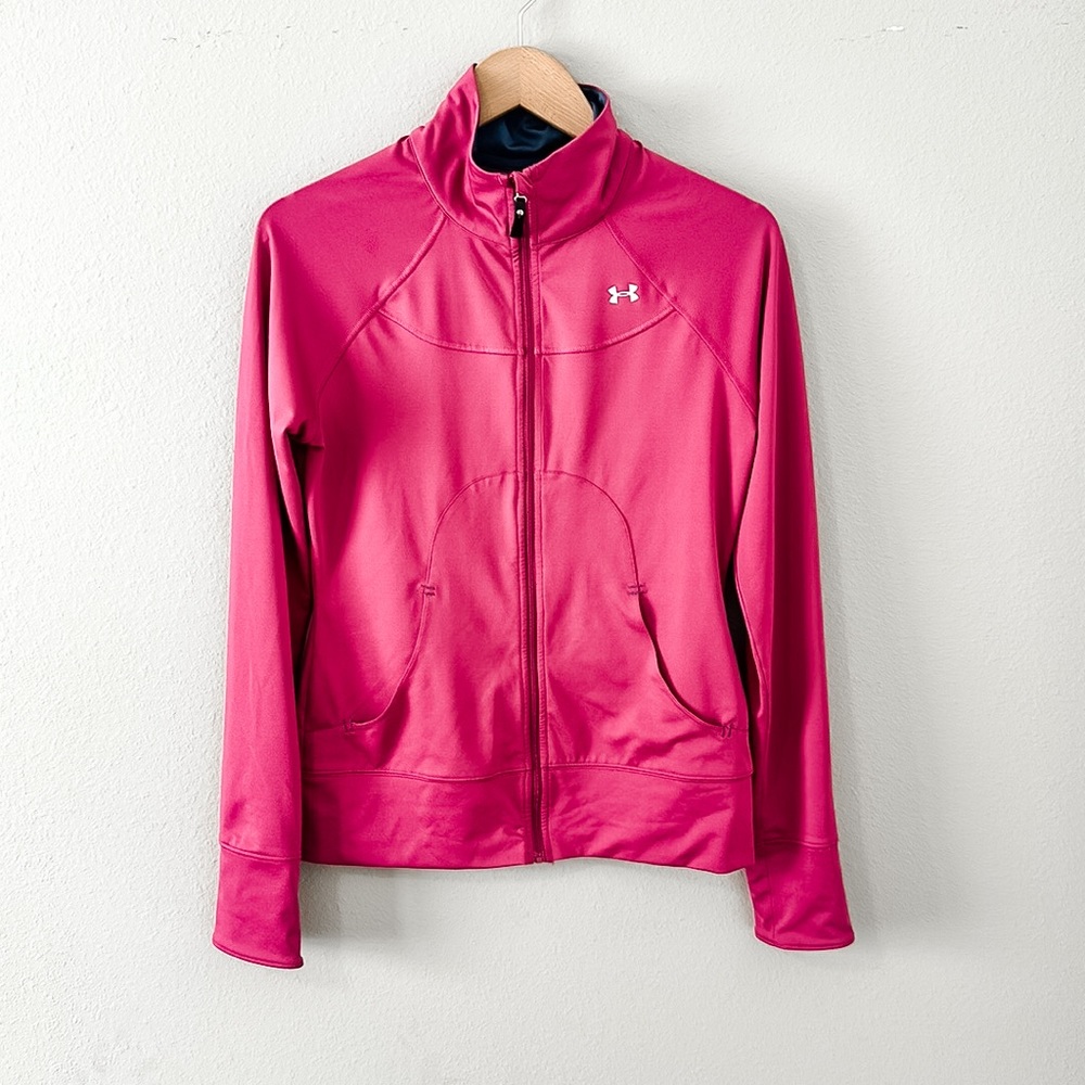 Under Armour Pink/Purple Semi-Fitted All Season Lightweight Zip Up Jacket Small